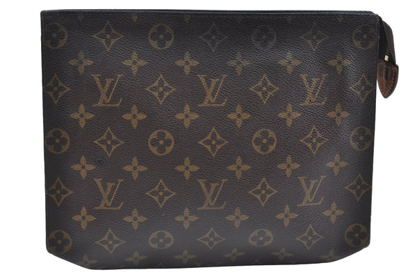 Auth Louis Vuitton Monogram Poche Toilette 26 Cosmetics Pouch Old Model LV K5413