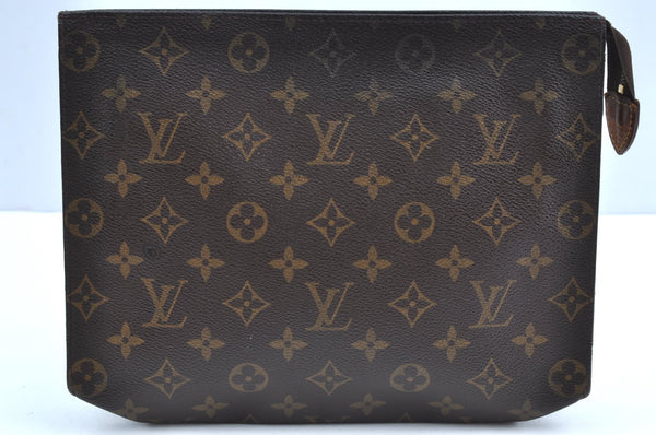 Auth Louis Vuitton Monogram Poche Toilette 26 Cosmetics Pouch Old Model LV K5413
