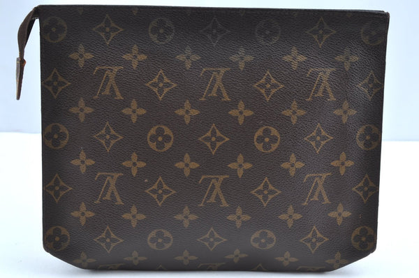 Auth Louis Vuitton Monogram Poche Toilette 26 Cosmetics Pouch Old Model LV K5413