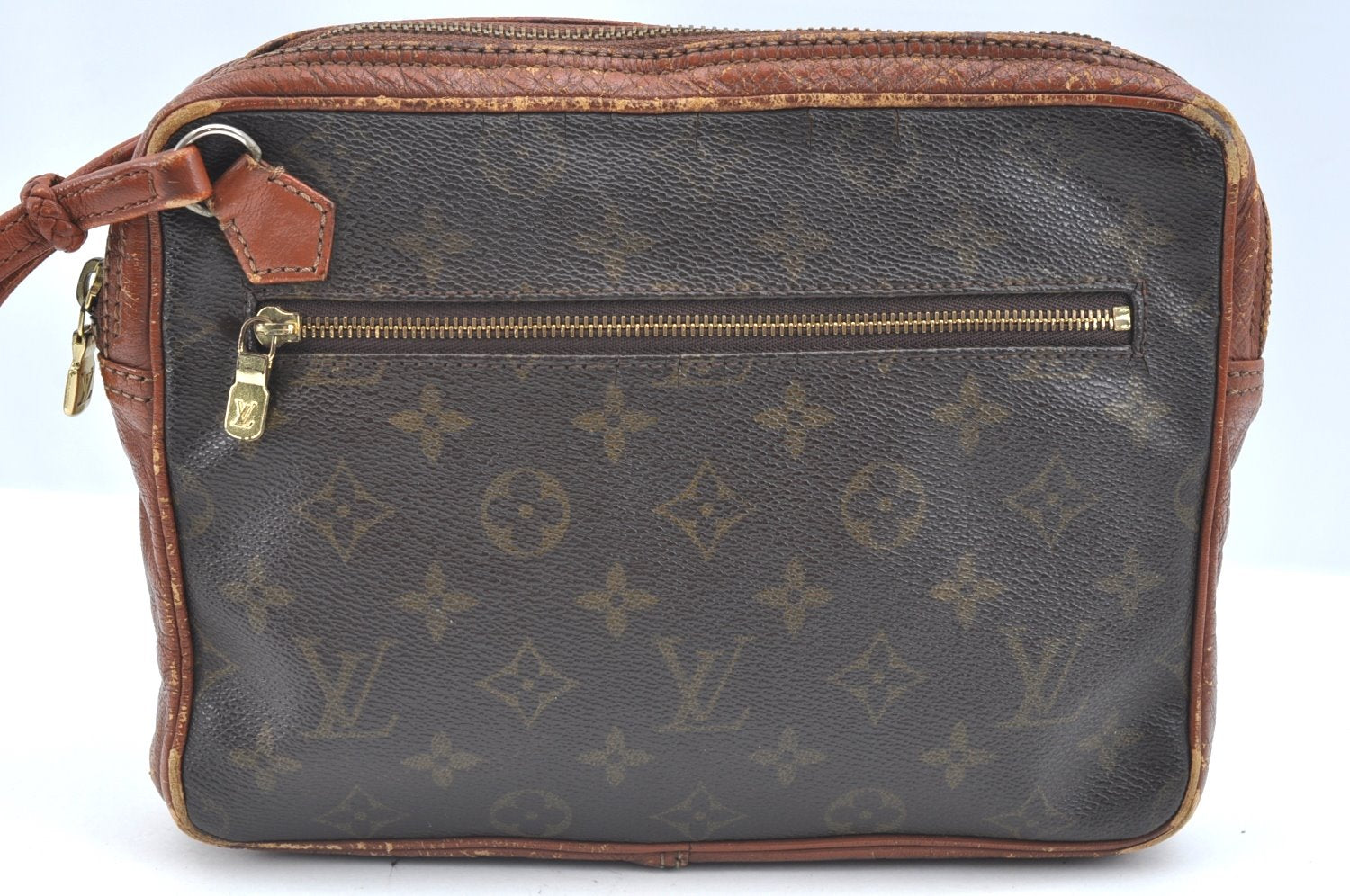 Authentic Louis Vuitton Monogram Pochette Sport Clutch Hand Bag Old Model K5415