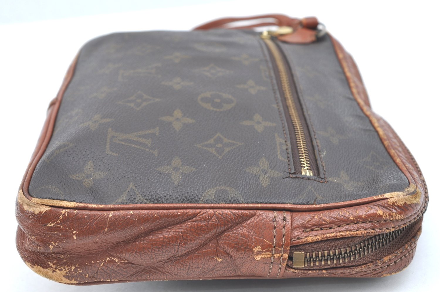 Authentic Louis Vuitton Monogram Pochette Sport Clutch Hand Bag Old Model K5415