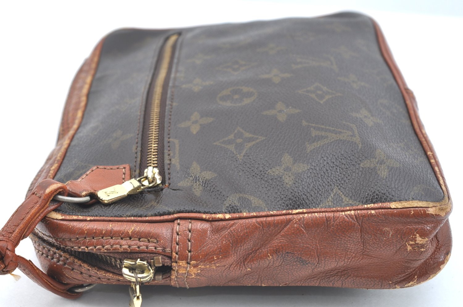 Authentic Louis Vuitton Monogram Pochette Sport Clutch Hand Bag Old Model K5415