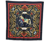 Authentic HERMES Carre 90 Scarf "Cheval Turc" Silk Black K5421