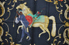 Authentic HERMES Carre 90 Scarf "Cheval Turc" Silk Black K5421