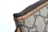 Authentic GUCCI GG Plus Clutch Hand Bag Purse GG PVC Leather Brown K5428