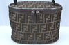 Authentic FENDI Zucca Vanity Bag Pouch Nylon Leather Brown K5464