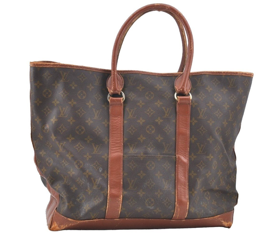 Auth Louis Vuitton Monogram Sac Weekend GM Vintage Tote Hand Bag Old Model K5465