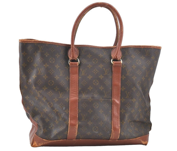 Auth Louis Vuitton Monogram Sac Weekend GM Vintage Tote Hand Bag Old Model K5465