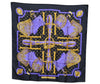 Authentic HERMES Carre 90 Scarf "SELLES A HOUSSE" Silk Black Purple K5466