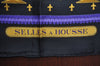 Authentic HERMES Carre 90 Scarf "SELLES A HOUSSE" Silk Black Purple Gold K5467