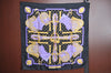 Authentic HERMES Carre 90 Scarf "SELLES A HOUSSE" Silk Black Purple Gold K5467