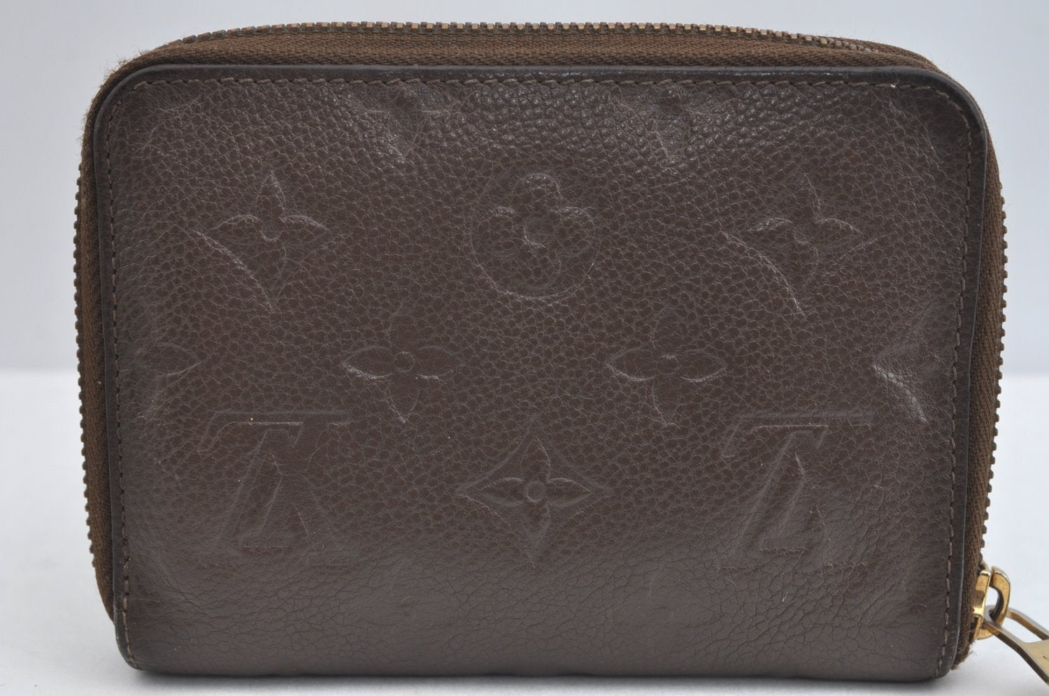 Authentic Louis Vuitton Monogram Empreinte Zippy Coin Purse M60553 Brown K5469