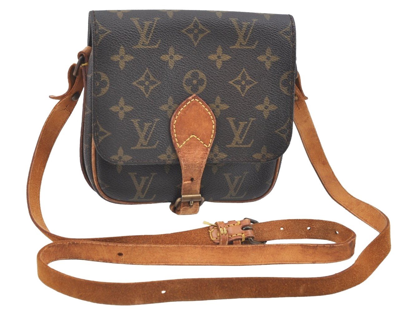 Authentic Louis Vuitton Monogram Cartouchiere PM M51254 Shoulder Cross Bag K5476