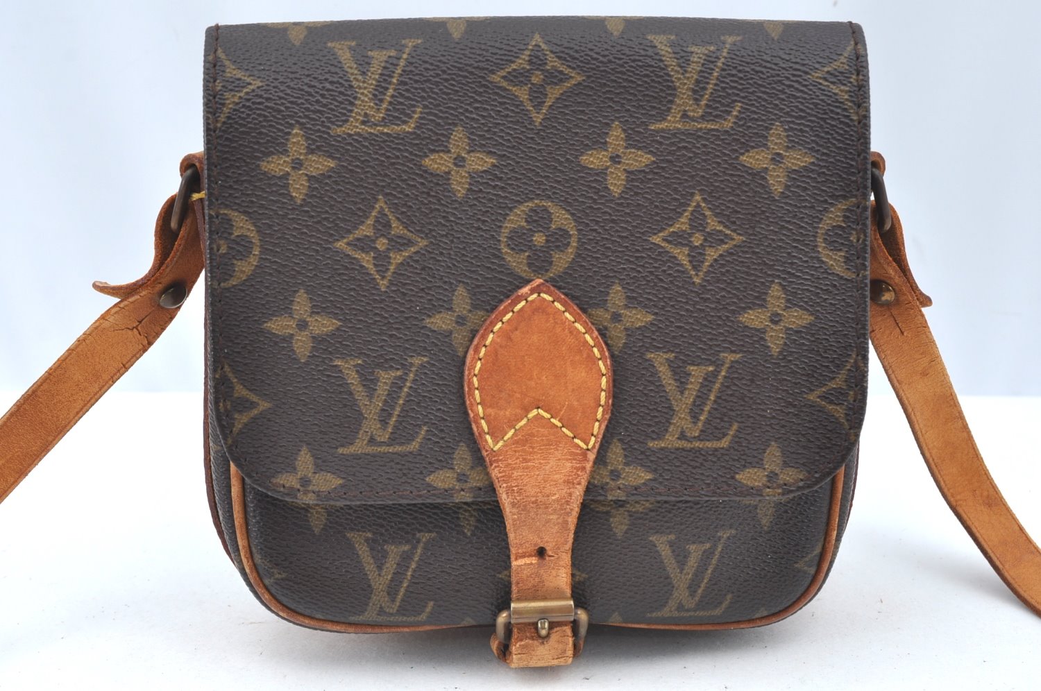 Authentic Louis Vuitton Monogram Cartouchiere PM M51254 Shoulder Cross Bag K5476