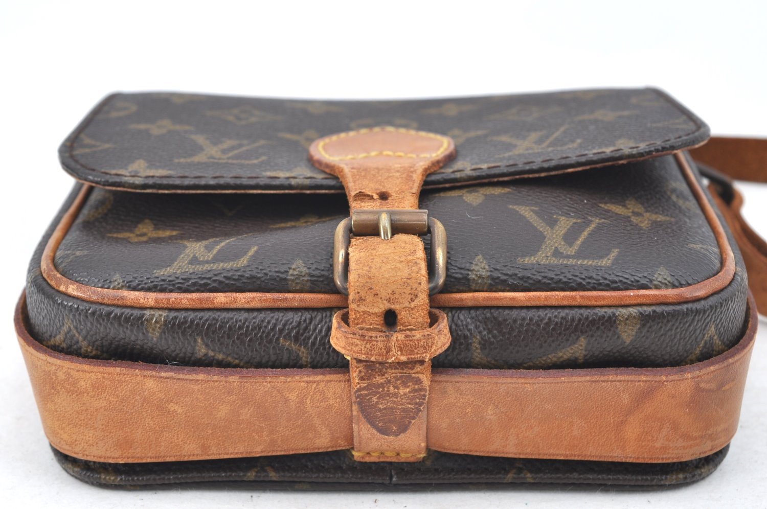 Authentic Louis Vuitton Monogram Cartouchiere PM M51254 Shoulder Cross Bag K5476