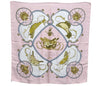 Authentic HERMES Carre 90 Scarf "SPRINGS" Silk Light Pink K5479