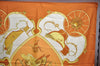 Authentic HERMES Carre 90 Scarf "SPRINGS" Silk Brown Gold K5480