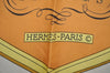 Authentic HERMES Carre 90 Scarf "SPRINGS" Silk Brown Gold K5480