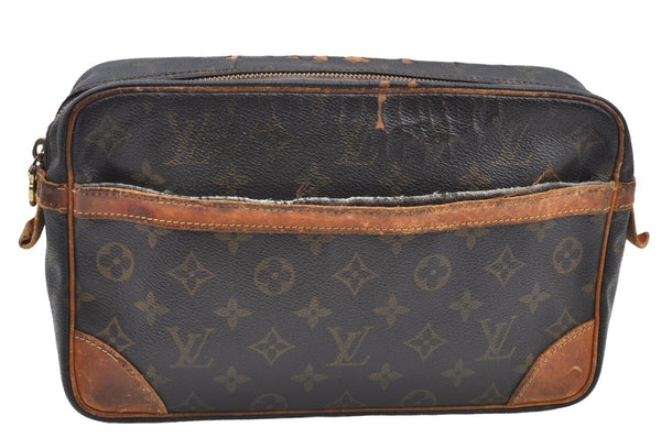 Authentic Louis Vuitton Monogram Compiegne 28 Clutch Hand Bag M51845 LV K5481