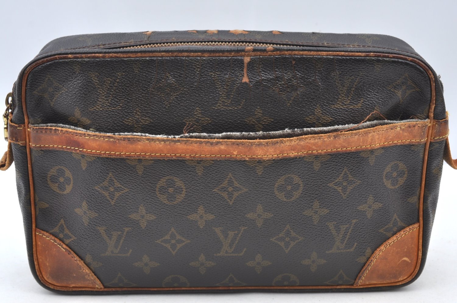 Authentic Louis Vuitton Monogram Compiegne 28 Clutch Hand Bag M51845 LV K5481