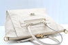 Auth Louis Vuitton Monogram Empreinte Lumineuse PM Tote Bag M93411 White K5498