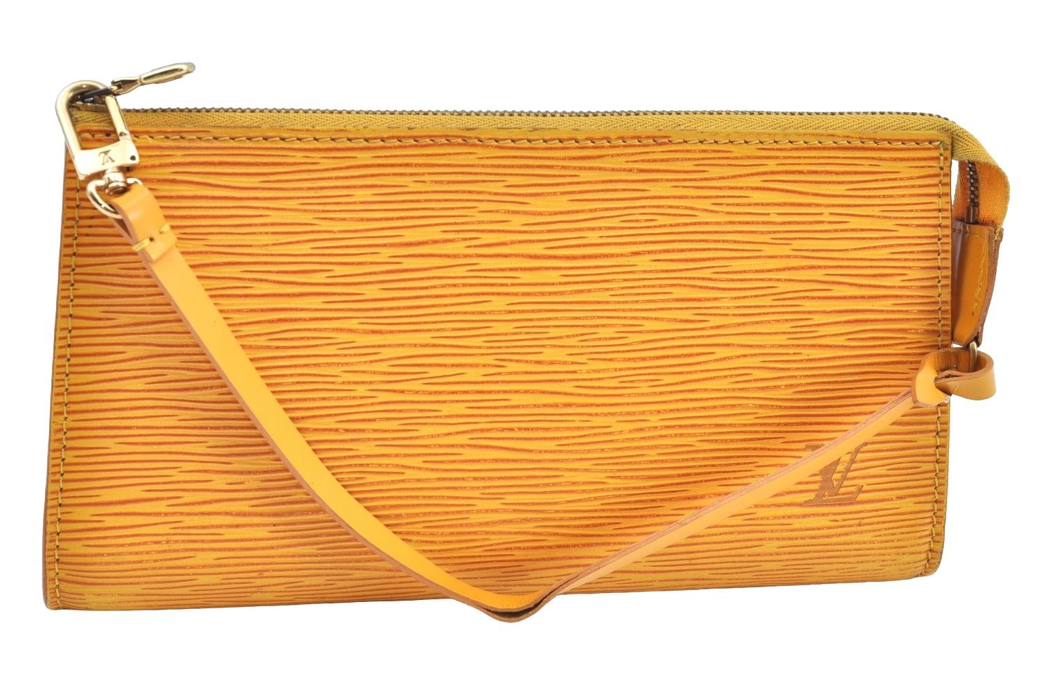 Authentic Louis Vuitton Epi Pochette Accessoires Pouch Yellow M52959 LV K5499
