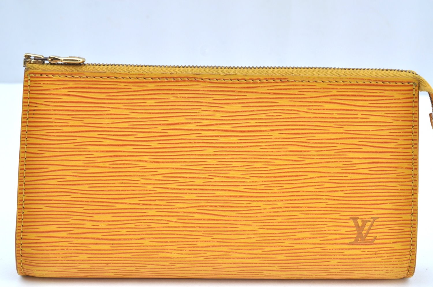 Authentic Louis Vuitton Epi Pochette Accessoires Pouch Yellow M52959 LV K5499