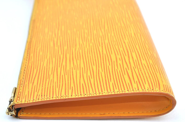 Authentic Louis Vuitton Epi Pochette Accessoires Pouch Yellow M52959 LV K5499
