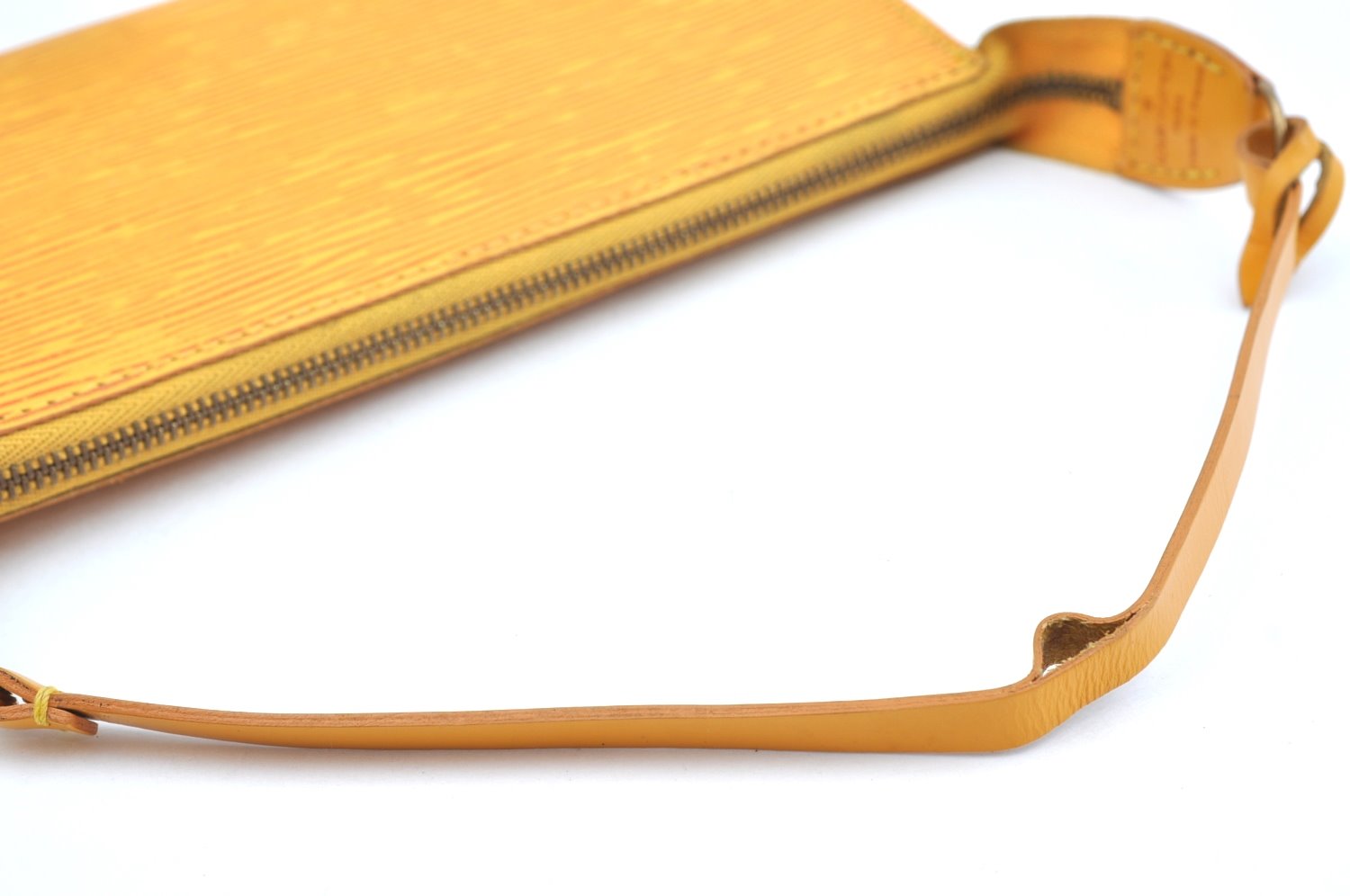 Authentic Louis Vuitton Epi Pochette Accessoires Pouch Yellow M52959 LV K5499