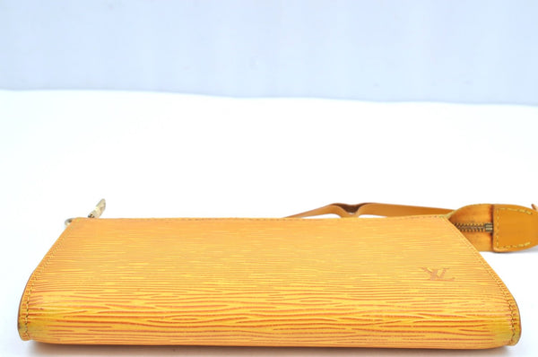 Authentic Louis Vuitton Epi Pochette Accessoires Pouch Yellow M52959 LV K5499