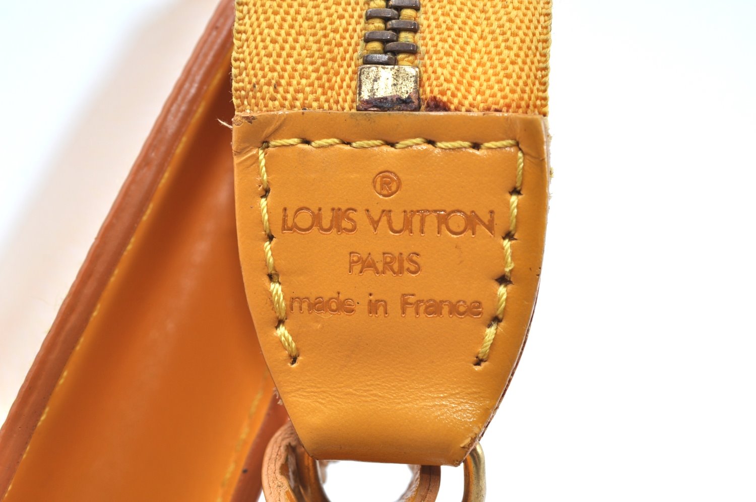 Authentic Louis Vuitton Epi Pochette Accessoires Pouch Yellow M52959 LV K5499