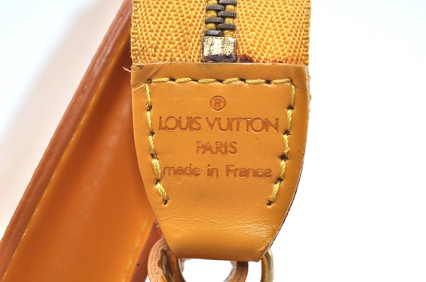 Authentic Louis Vuitton Epi Pochette Accessoires Pouch Yellow M52959 LV K5499