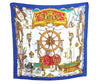 Authentic HERMES Carre 90 Scarf "MUSEE" Silk Blue K5519