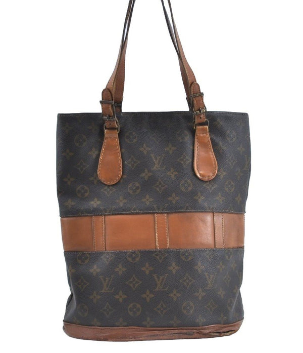 Authentic Louis Vuitton Monogram Bucket GM Shoulder Bag T42236 USA Model K5521