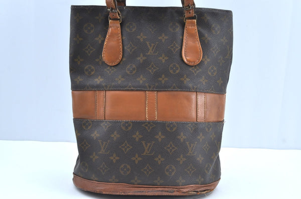 Authentic Louis Vuitton Monogram Bucket GM Shoulder Bag T42236 USA Model K5521