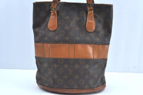 Authentic Louis Vuitton Monogram Bucket GM Shoulder Bag T42236 USA Model K5521