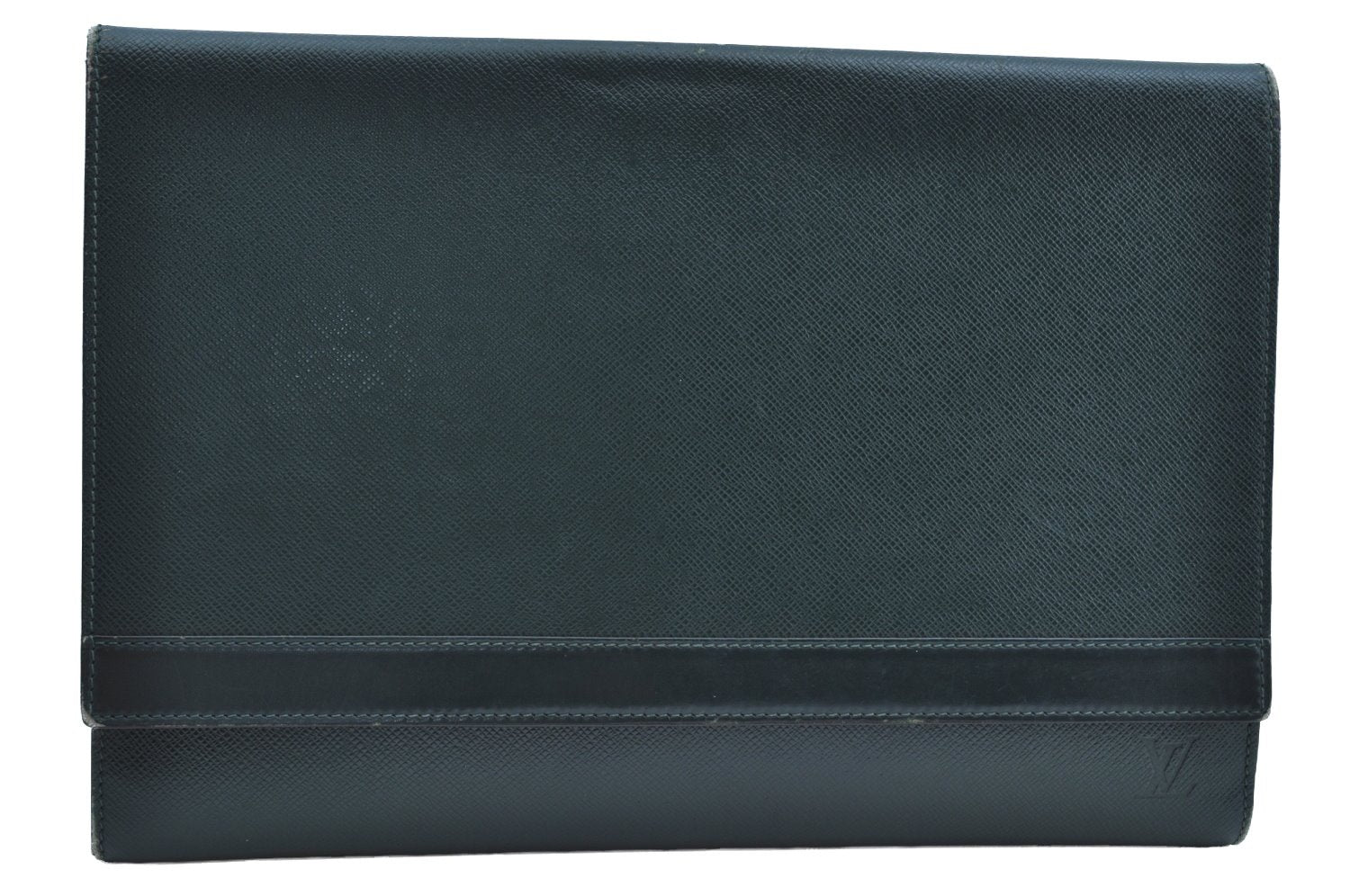 Auth Louis Vuitton Taiga Volga Document case Clutch Bag Green M30204 LV K5522
