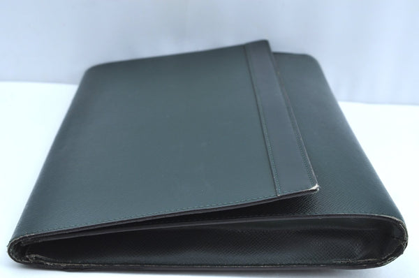 Auth Louis Vuitton Taiga Volga Document case Clutch Bag Green M30204 LV K5522
