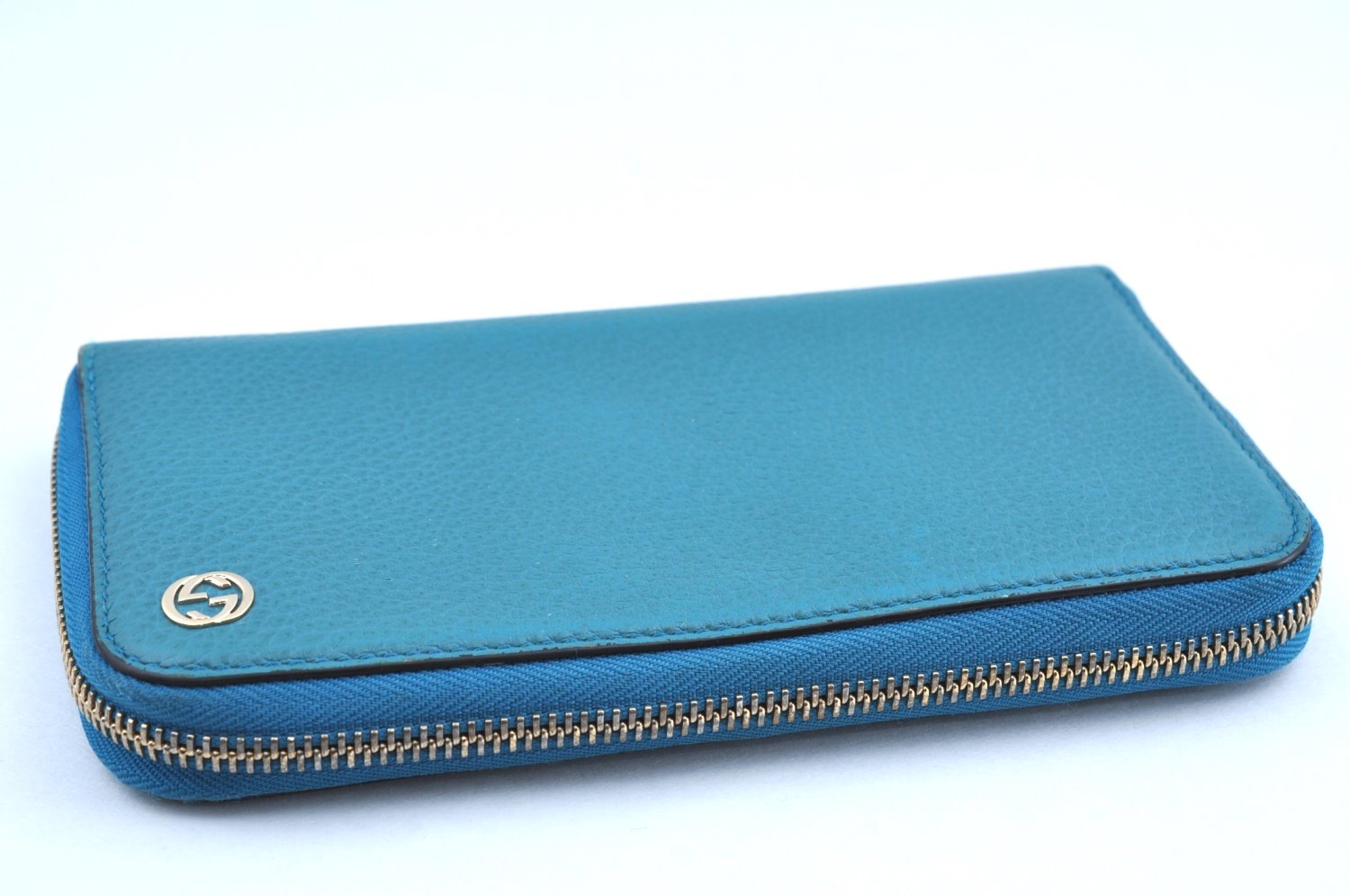 Authentic GUCCI Vintage Long Wallet Purse Leather 449347 Blue K5525