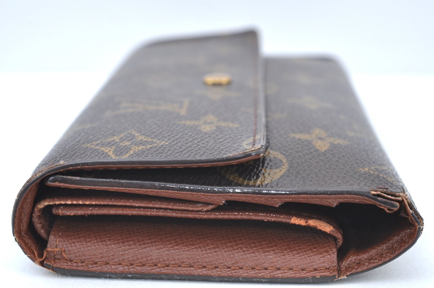 Authentic Louis Vuitton Monogram Portefeuille International M61217 Wallet K5527