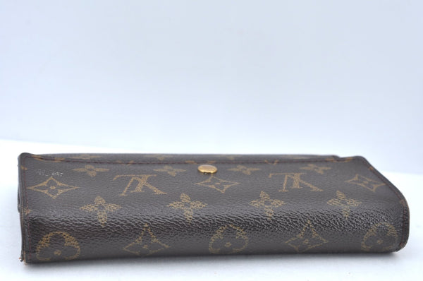 Authentic Louis Vuitton Monogram Portefeuille International M61217 Wallet K5527