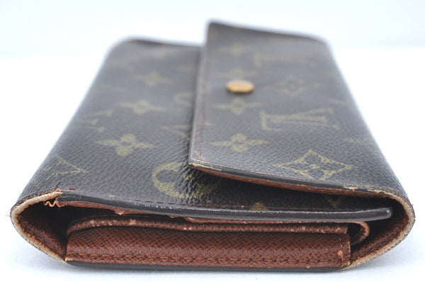 Authentic Louis Vuitton Monogram Portefeuille International M61217 Wallet K5529