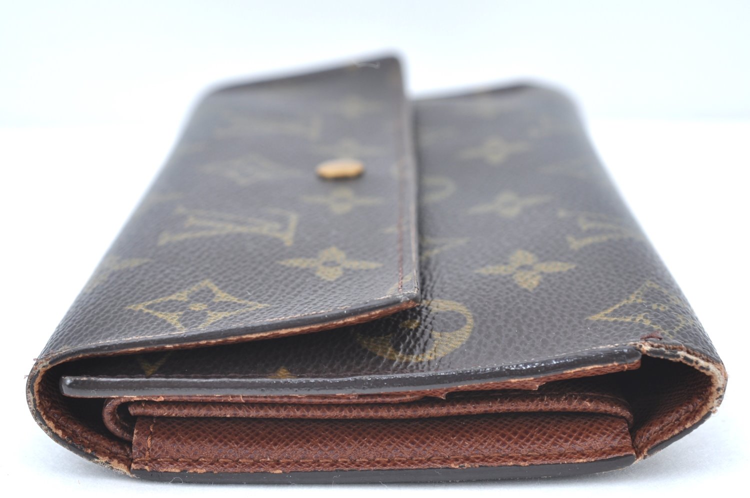 Authentic Louis Vuitton Monogram Portefeuille International M61217 Wallet K5529