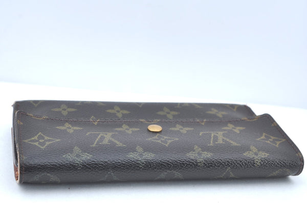 Authentic Louis Vuitton Monogram Portefeuille International M61217 Wallet K5529