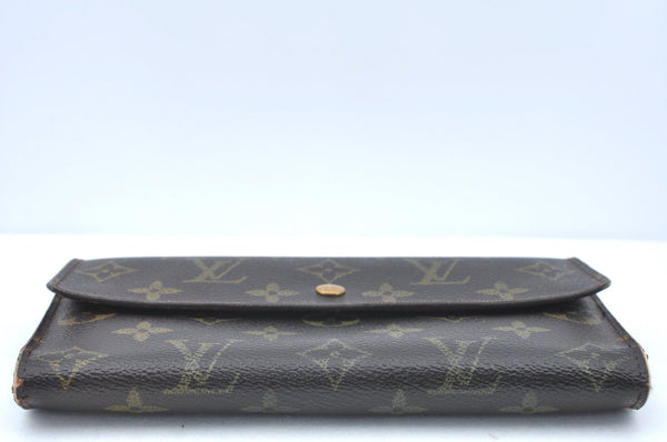 Authentic Louis Vuitton Monogram Portefeuille International M61217 Wallet K5529