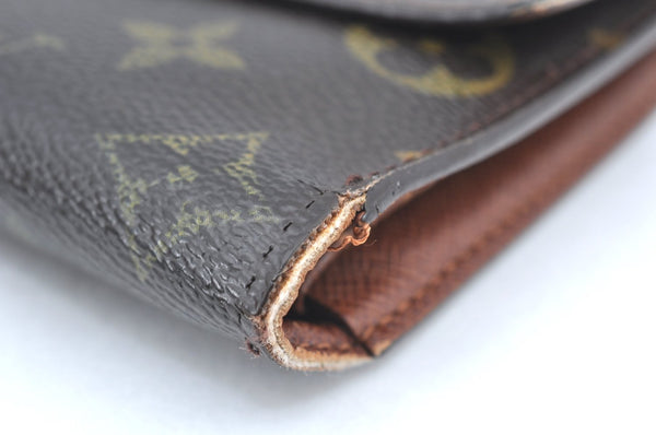 Authentic Louis Vuitton Monogram Portefeuille International M61217 Wallet K5529