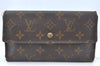 Authentic Louis Vuitton Monogram Portefeuille International M61217 Wallet K5531