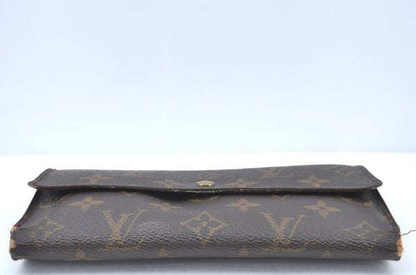 Authentic Louis Vuitton Monogram Portefeuille International M61217 Wallet K5531