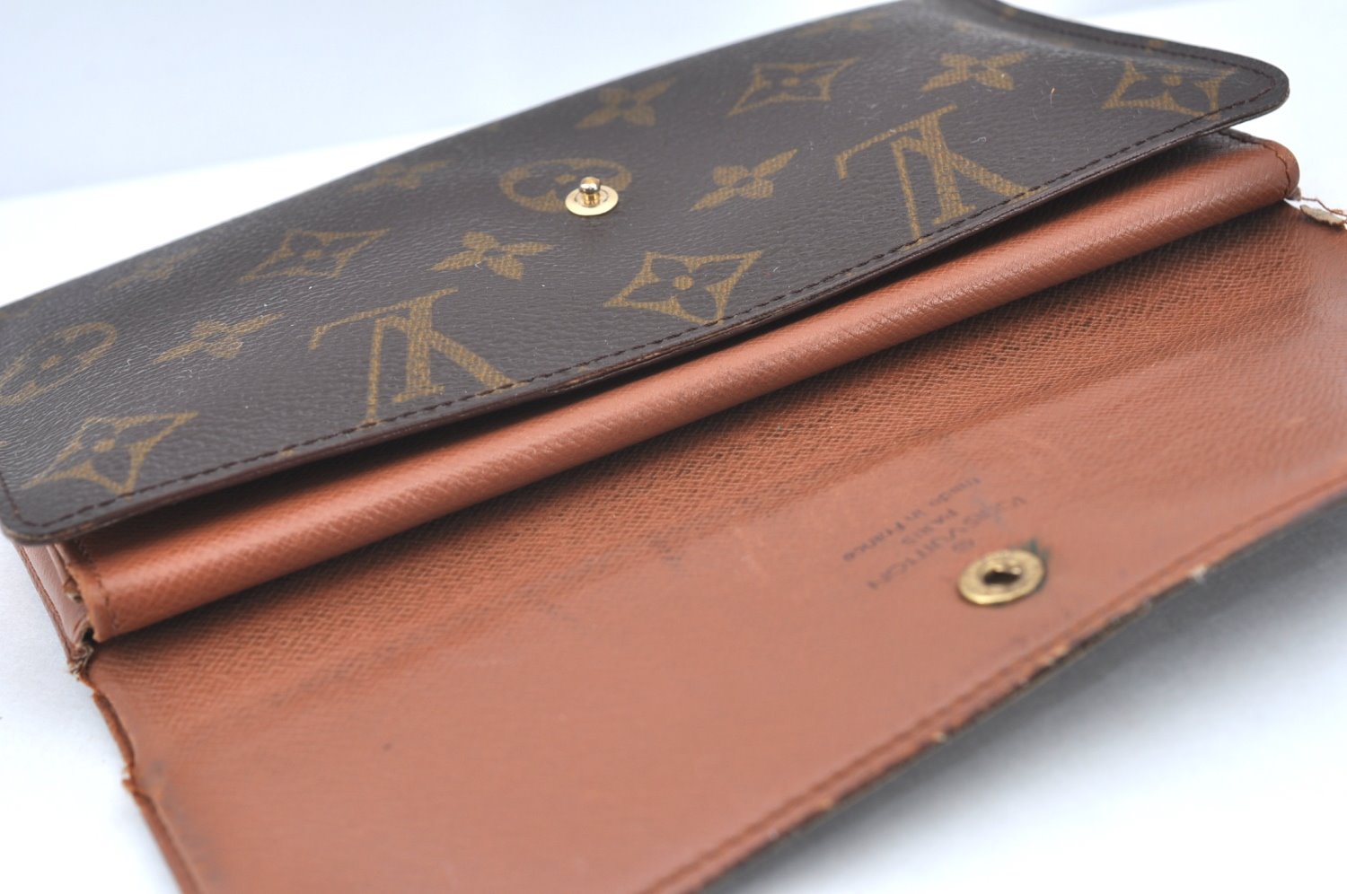 Authentic Louis Vuitton Monogram Portefeuille International M61217 Wallet K5531