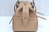 Authentic BURBERRY Vintage Leather Hand Bag Purse Beige Box K5534